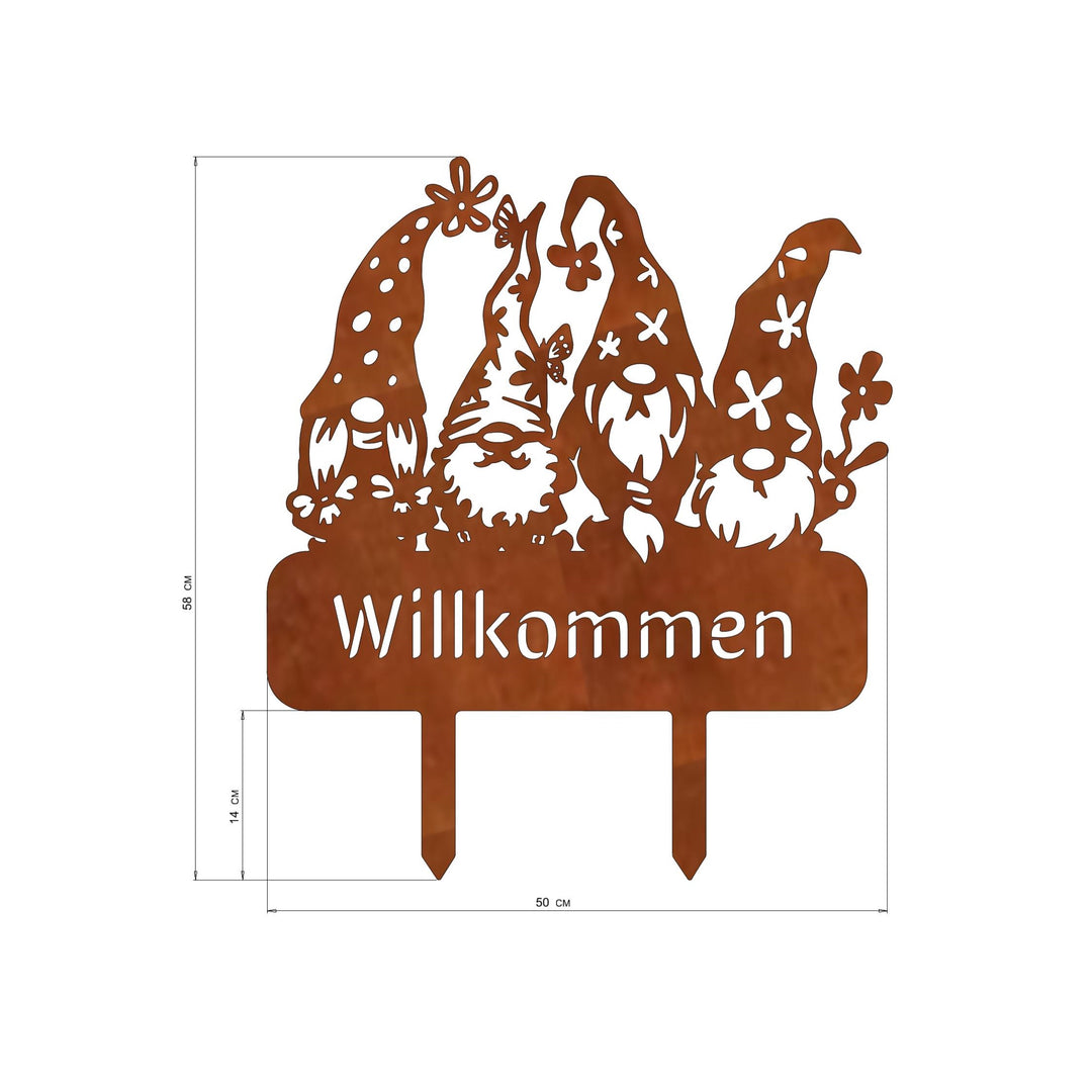 Gartenstecker "Wichtelfamilie"